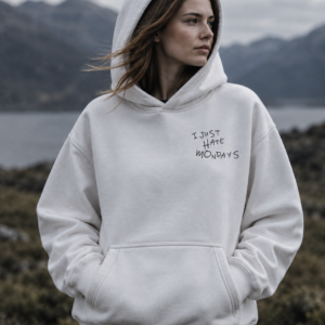 MONDAYS Heavy Hoodie in white